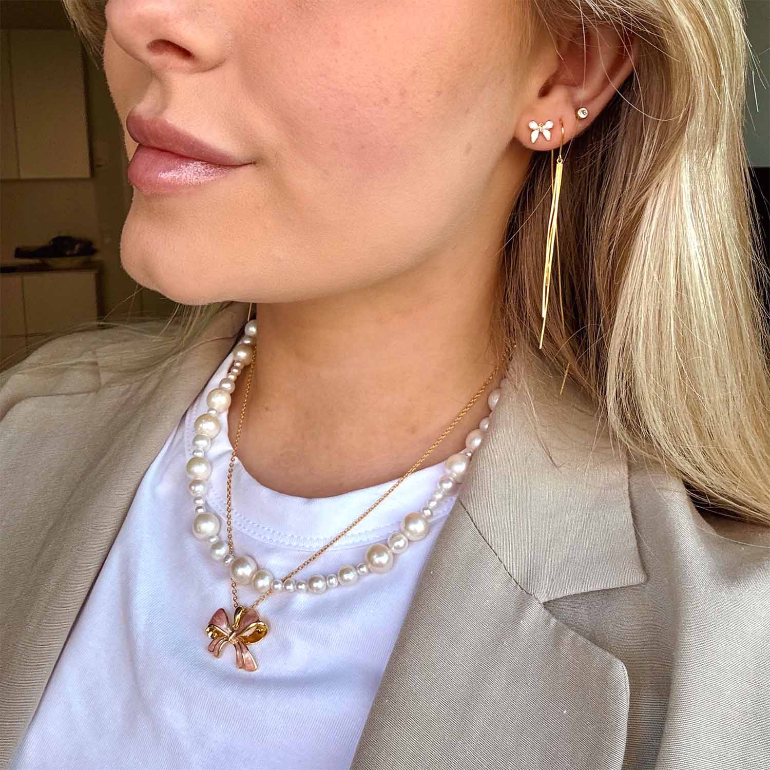 LuvaLu Jewellery - Camellia halskæde - Forgyldt sølv