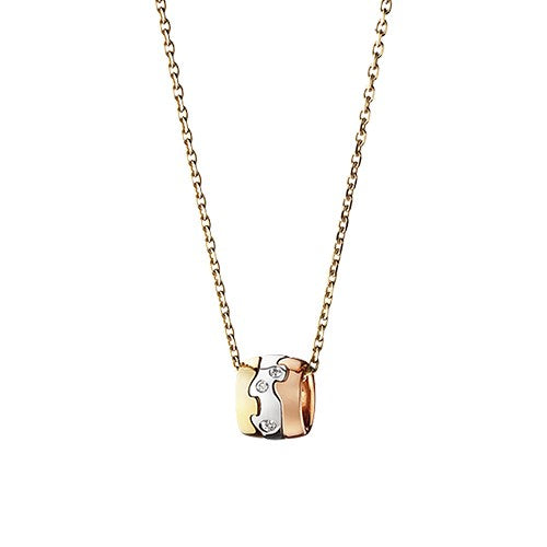 Georg Jensen - Fusion Vedhæng - 18 karat guld, rosaguld og hvidguld m/brillanter